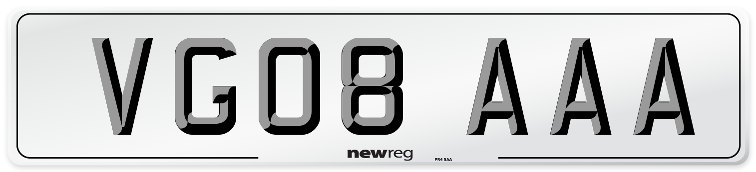 VG08 AAA Number Plate from New Reg